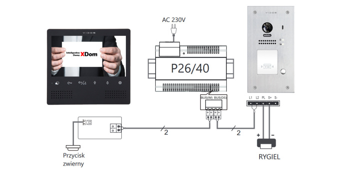 Zestaw cyfrowy wideodomofonu VIDOS S1201A_M1023B-2